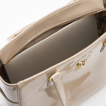 Oak Beige Vegan Enamel Airy Tote