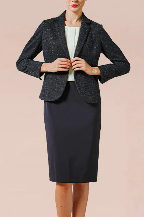 Stretch Lame Tweed: Tailored Jacket