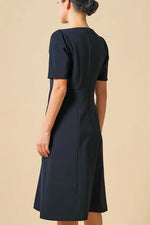 Smart Stretch: Dark Navy A-Line Dress