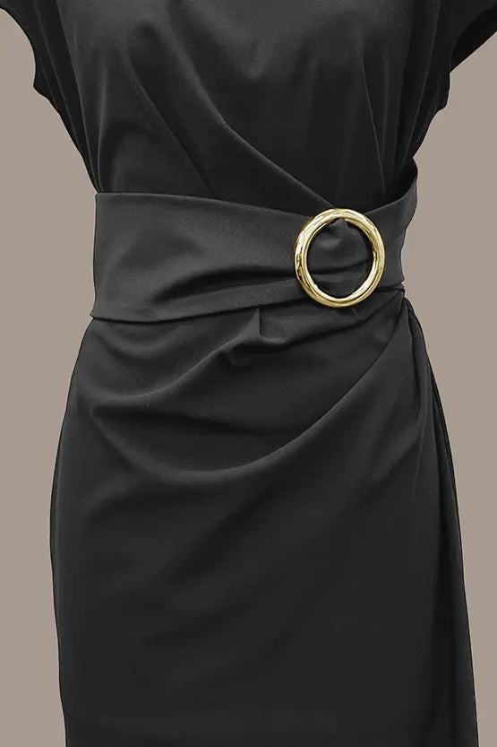 Stretch Ponte: Womanhood T-Dress With Sash