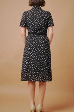 Stretch Chiffon: Monotone Large Dot Dramatic Dress
