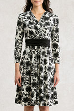 Black Gerbera Marilyn Dress