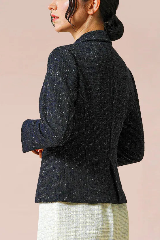 Stretch Lame Tweed: Tailored Jacket