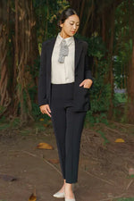 Authentic Oshima Tsumugi: Stretch Georgette Shirt with Bow Tie