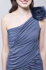 Blue Lustre One-Shoulder Dress