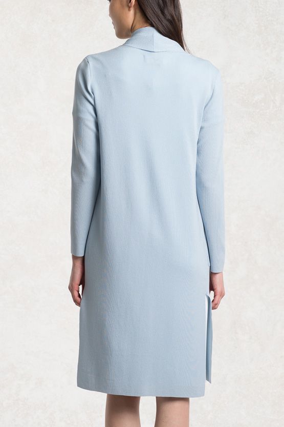 Baby Blue Kanazawa Washable Cardigan With Side Slits