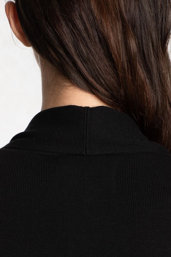 Black Kanazawa Cardigan With Side Slits