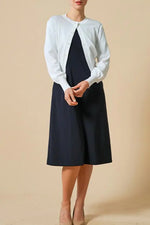 Smart Stretch: Dark Navy A-Line Dress