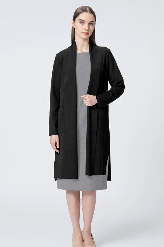 Washable Wool Knit: Long Line Cardigan