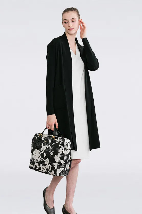 Washable Wool Knit: Long Line Cardigan