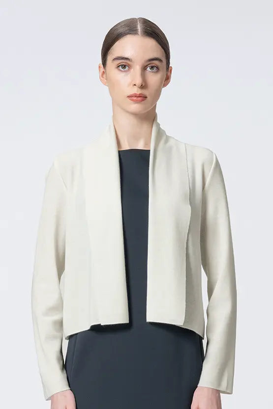 Washable Wool Knit: Short Line Cardigan