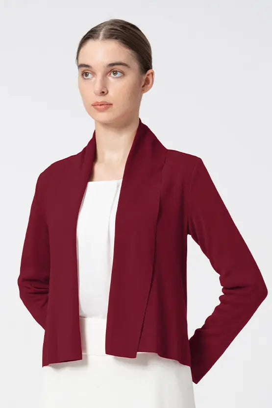 Washable Wool Knit: Short Line Cardigan