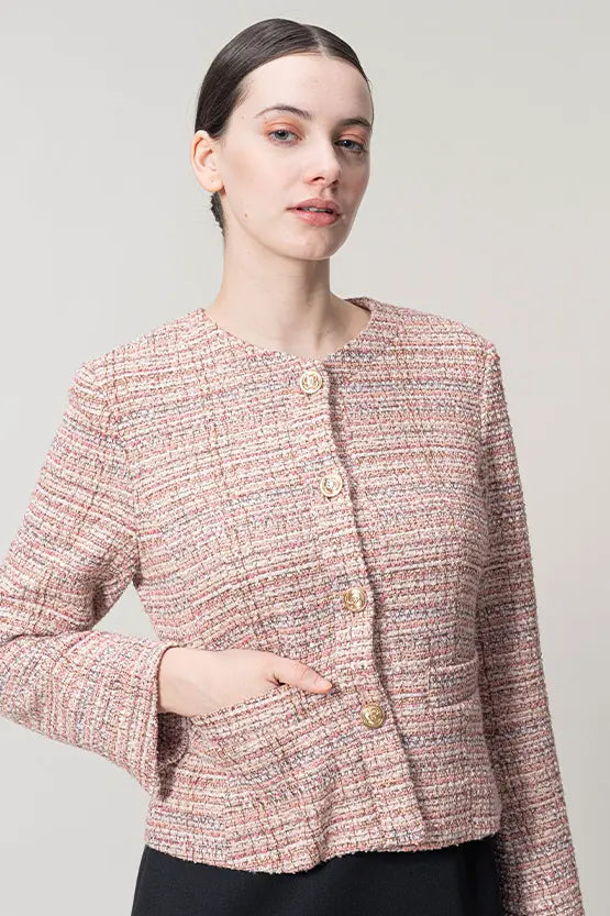 Boucle Tweed: Collarless Short Jacket product image
