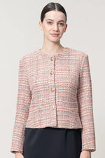 Boucle Tweed: Collarless Short Jacket