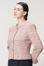 Boucle Tweed: Collarless Short Jacket