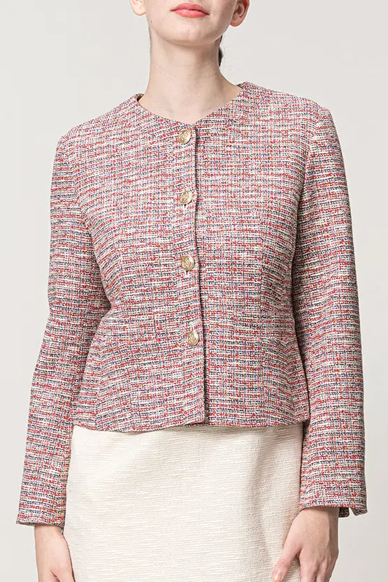 Stretch tweed: Short jacket