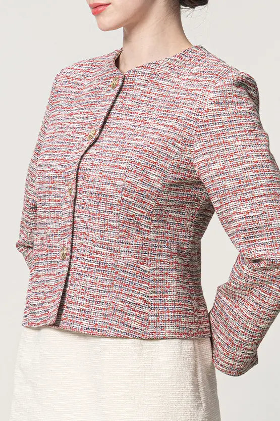 Stretch tweed: Short jacket