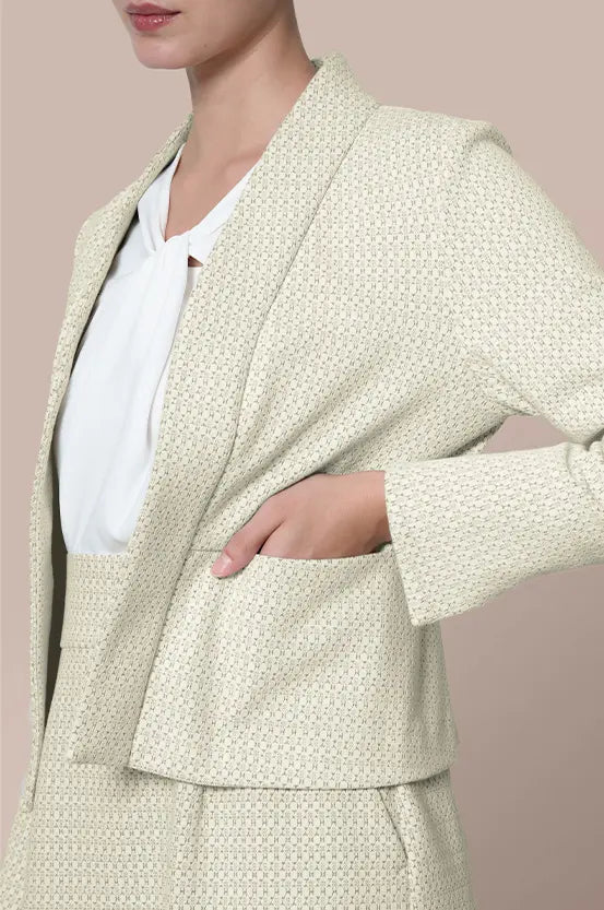 Lame Jacquard:Bolero-Length Jacket