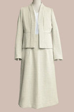 Stretch Georgette x Lame Jacquard: Twisted Trapezoid Dress