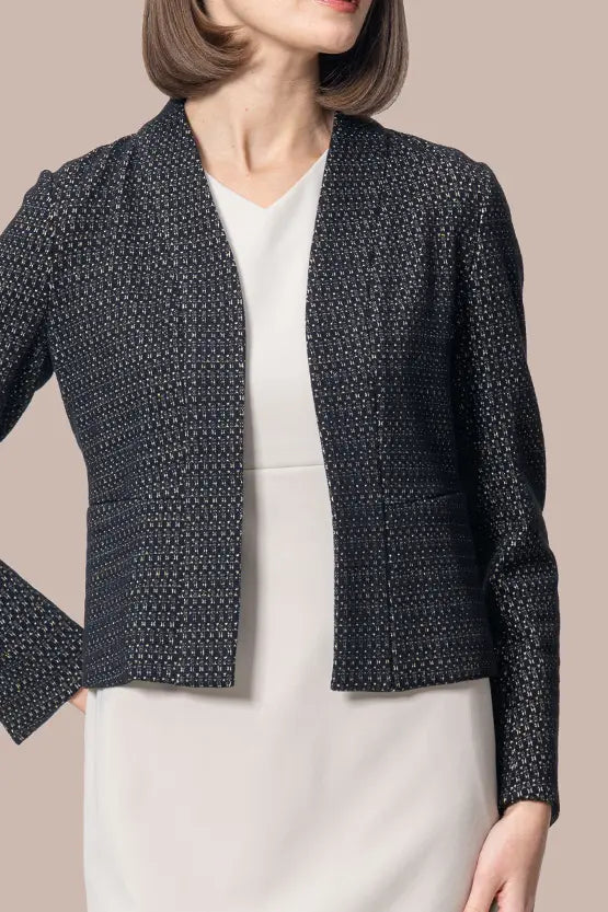 Lame Jacquard:Bolero-Length Jacket