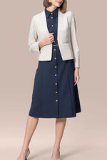 Smart Stretch Front Hook Collarless Jacket