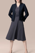 Smart Stretch Front Hook Collarless Jacket