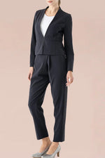 Smart Stretch Light: Dark Navy Front Hook No-Collar Jacket