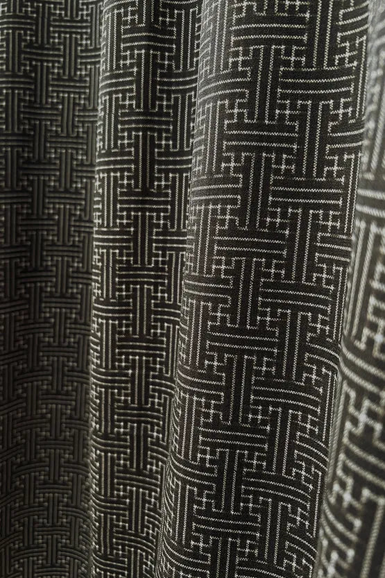Oshima Tsumugi Design Stretch Georgette: Shirt Dress