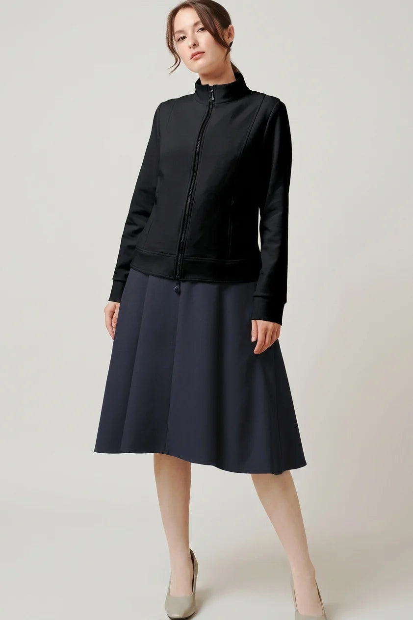 Active Stretch: Short A-Line Front Zip Dress