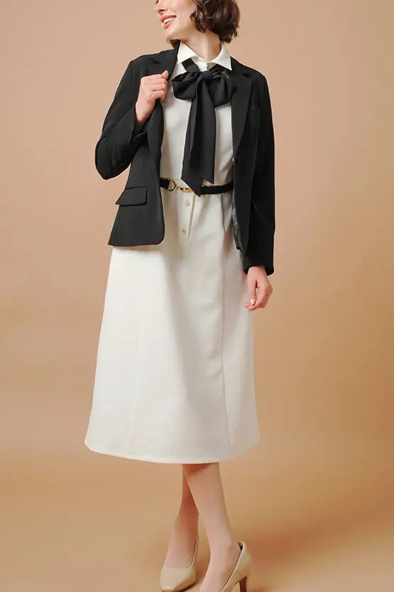 Stretch Sucker: Stretch Seersucker Bow-Tie Shirt Dress