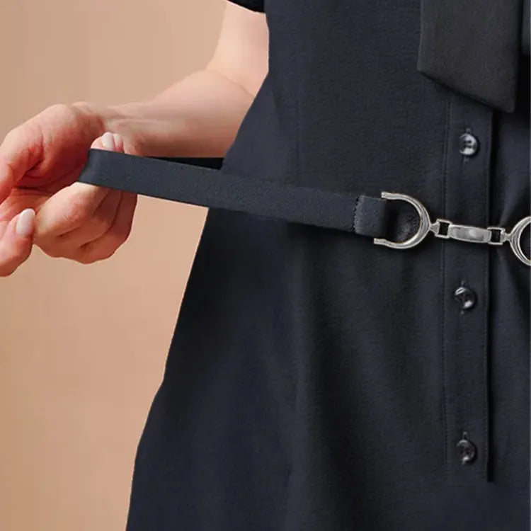 The belt stretches for a comfortable fit