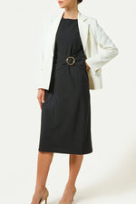 Strong Twist Stretch: Black T-Shirt Dress