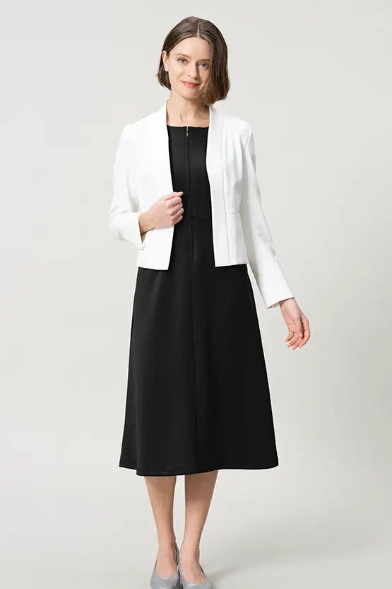 Space Material: A-line Front Zip Dress