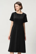 Space Material: A-line Front Zip Dress