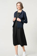 Space Material: A-line Front Zip Dress