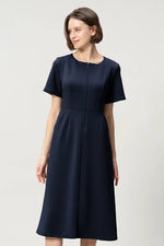 Space Material: A-line Front Zip Dress