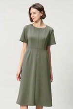 Space Material: A-line Front Zip Dress
