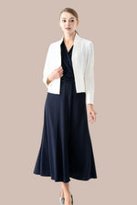 Stretch Jersey: Navy Long Marilyn Dress