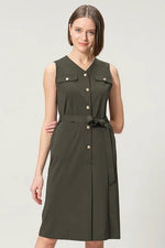 Tech Jersey: Front Button Dress
