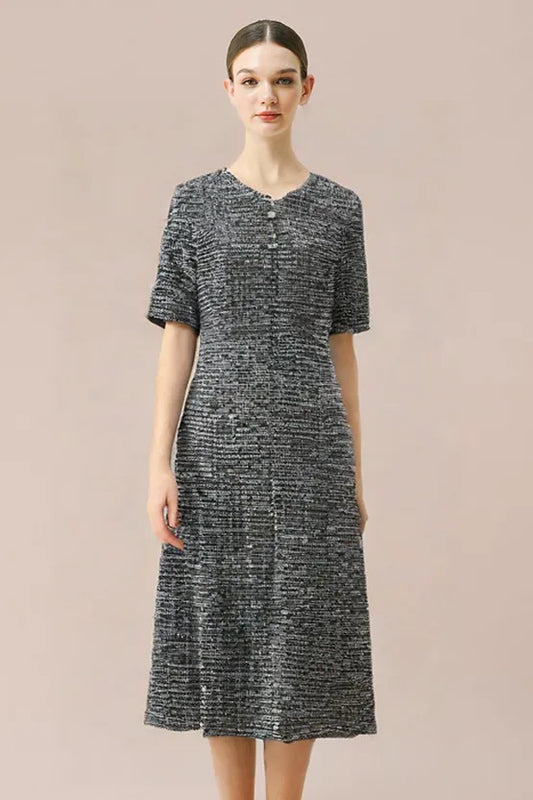 Stretch Lame Tweed: Zip-Up Semi-Mermed Dress