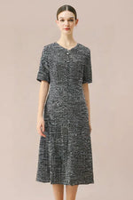 Stretch Lame Tweed: Zip-Up Semi-Mermed Dress
