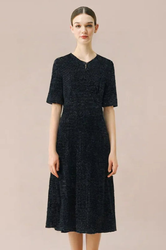 Stretch Lame Tweed: Zip-Up Semi-Mermed Dress