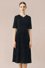 Stretch Lame Tweed: Zip-Up Semi-Mermed Dress