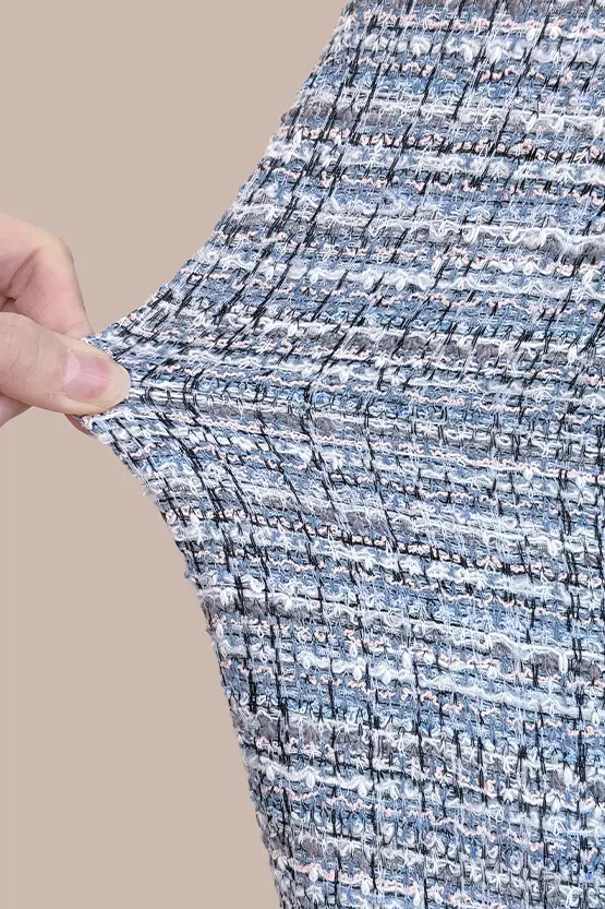 Boucle Tweed: Zip-up Dress