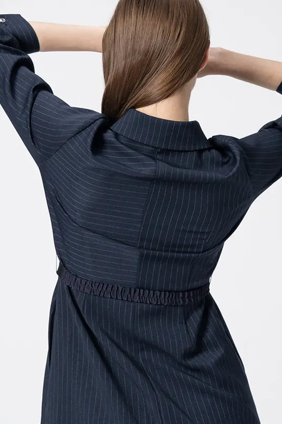 Active Warm Pinstripe: Shirt Dress