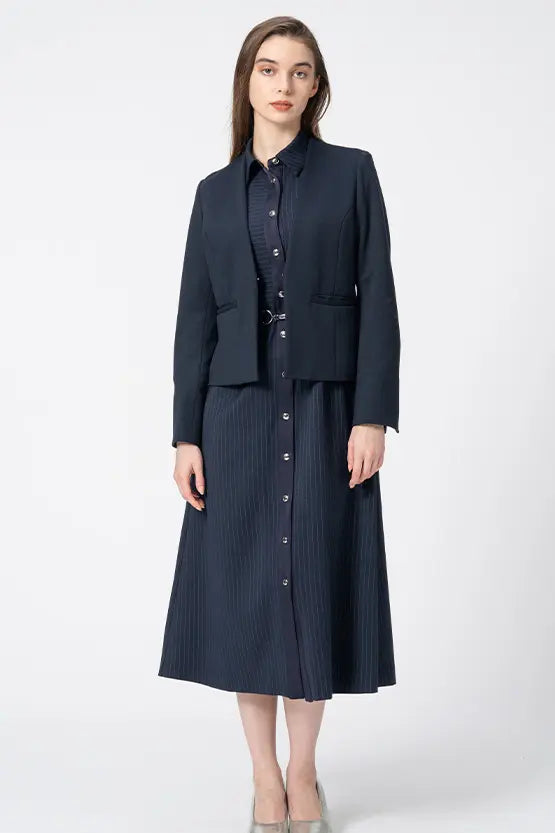 Active Warm Pinstripe: Shirt Dress