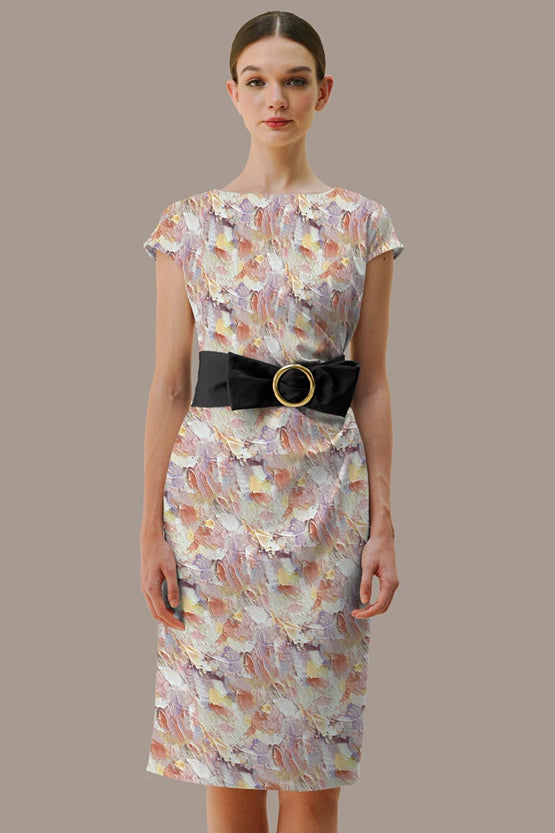 Stretch Ponte: Womanhood T-Dress With Sash