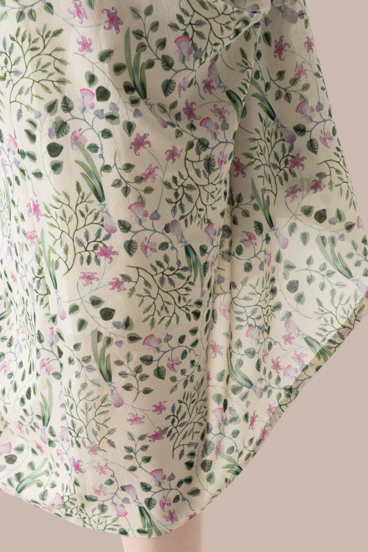 Stretch Chiffon: Collared Cache-Coeur Long Dress