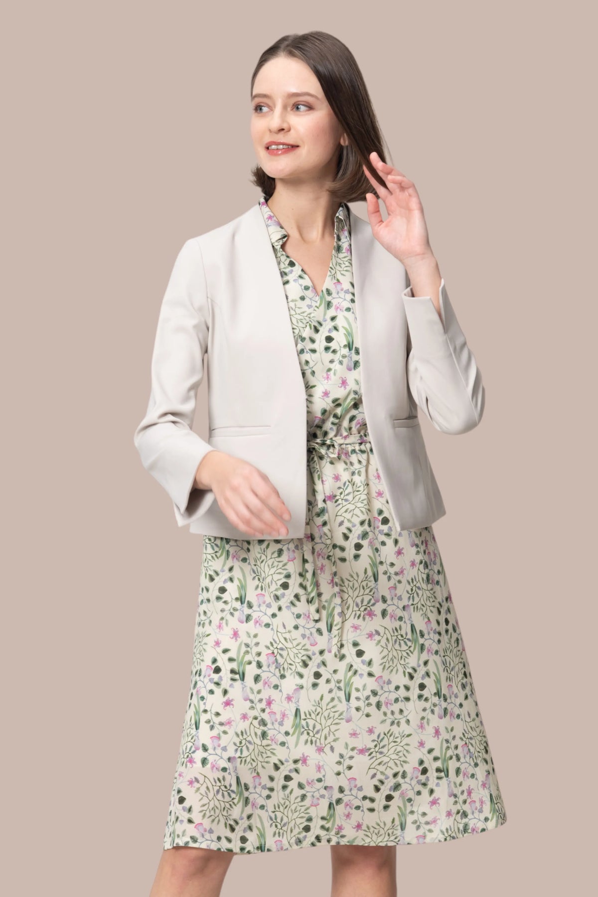 Stretch Chiffon: Collared Cache-Coeur Dress