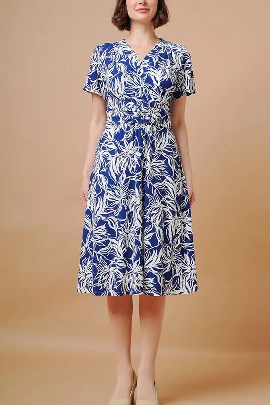 Stretch Jersey: Stretch Jersey Gekka Bijin Indigo Marilyn Dress